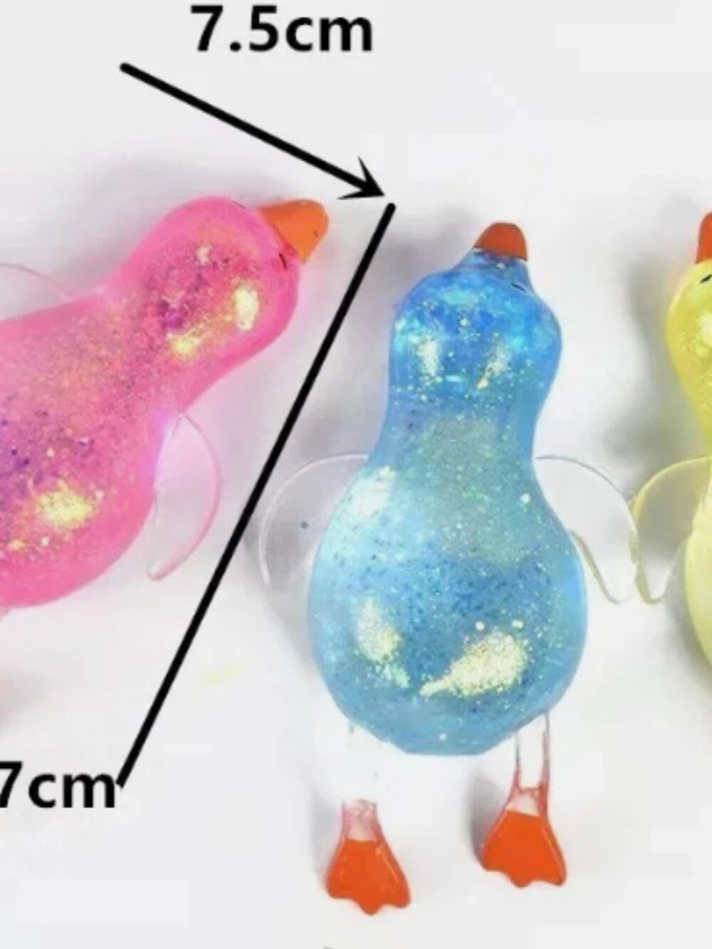 Squishy Duck Glitter Green Only 7" Sugar Squeezy Toy